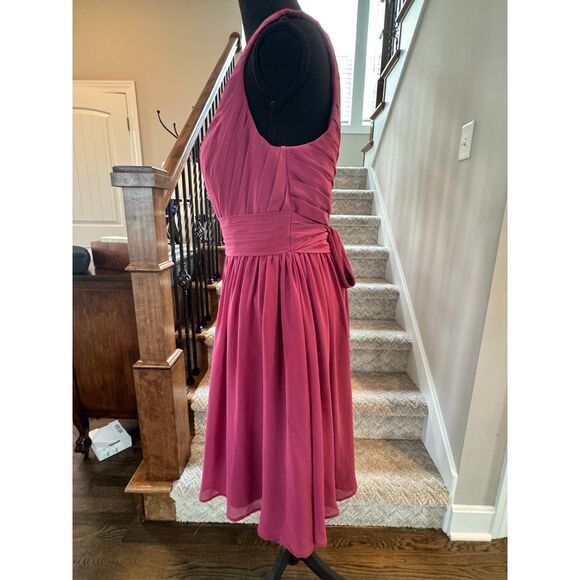 AZAZIE Katrina Bridesmaid Dress • Mulberry • Flowy A-Line One Shoulder XS/S - Picture 5 of 9